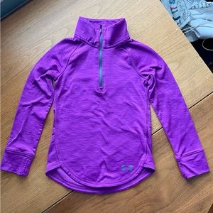 Under Armour Sz XS youth- purple 1/4 Zip coldgear